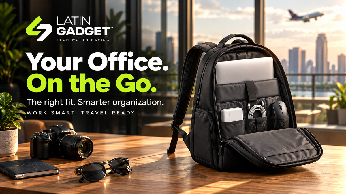 Mochila para laptop con compartimentos para computadora, cargador y accesorios