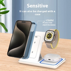 3-in-1 Foldable Wireless Charging Station with LED Light