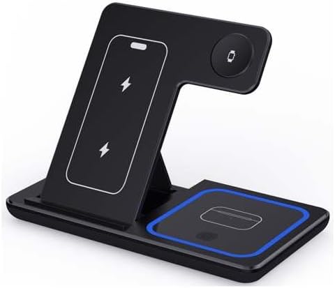 3-in-1 Foldable Wireless Charging Station with LED Light