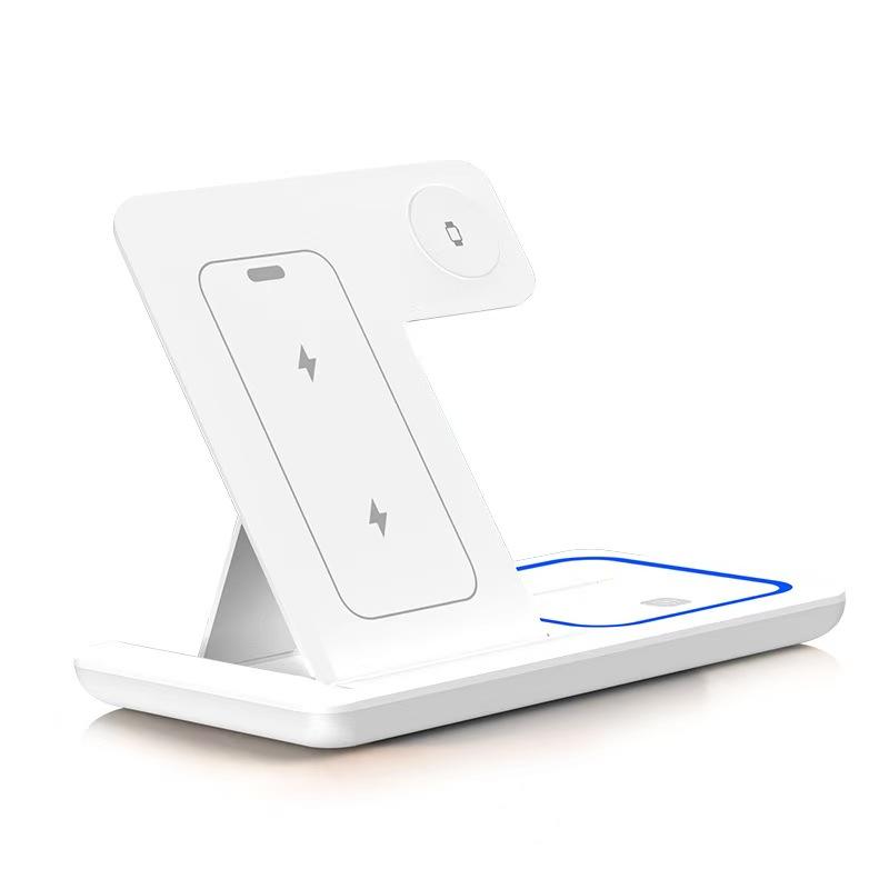 3-in-1 Foldable Wireless Charging Station with LED Light