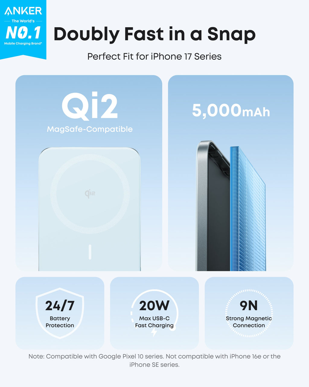 Anker Nano MagGo Power Bank 5K – Ultra-Slim Qi2 Charger