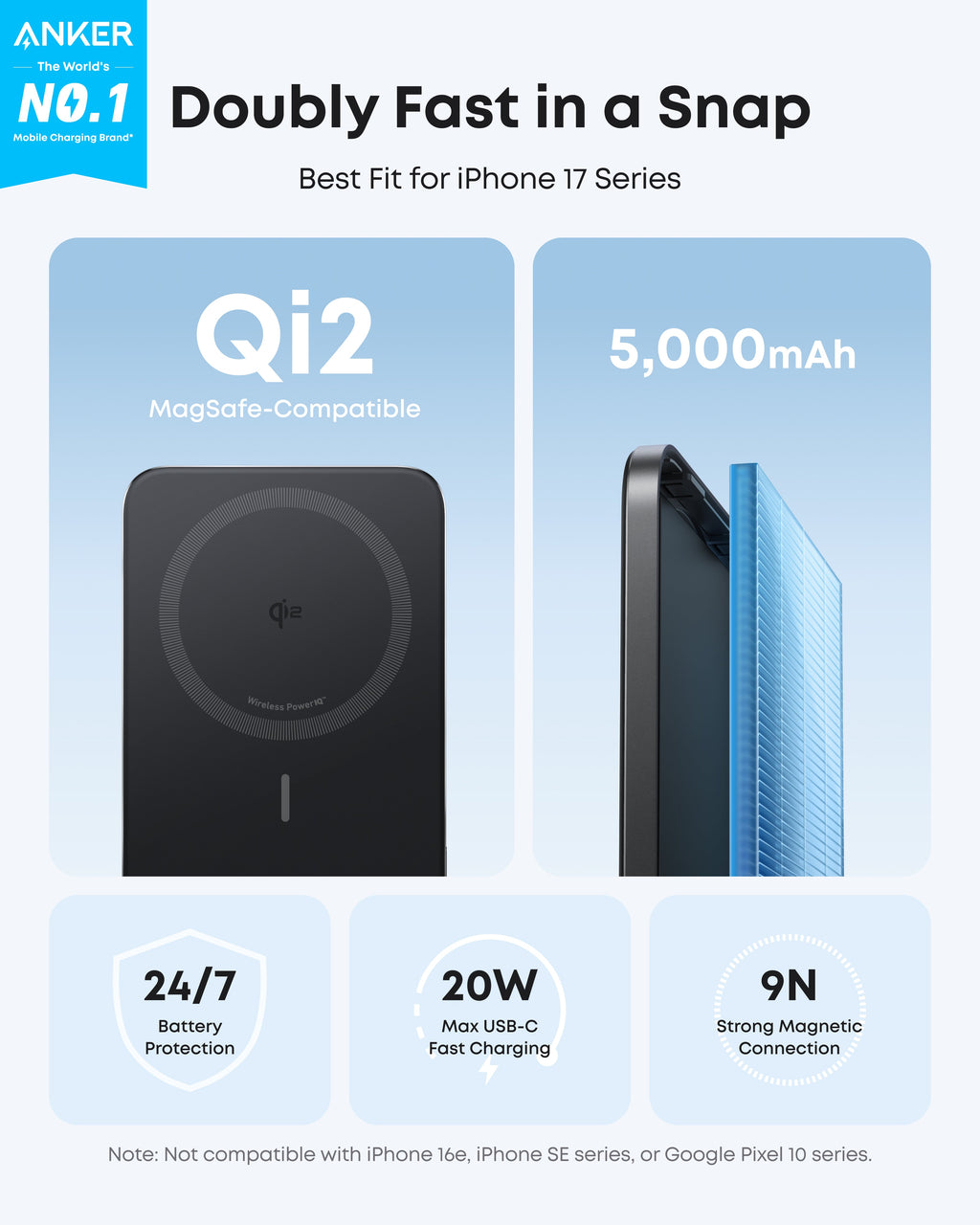 Anker Nano MagGo Power Bank 5K – Ultra-Slim Qi2 Charger