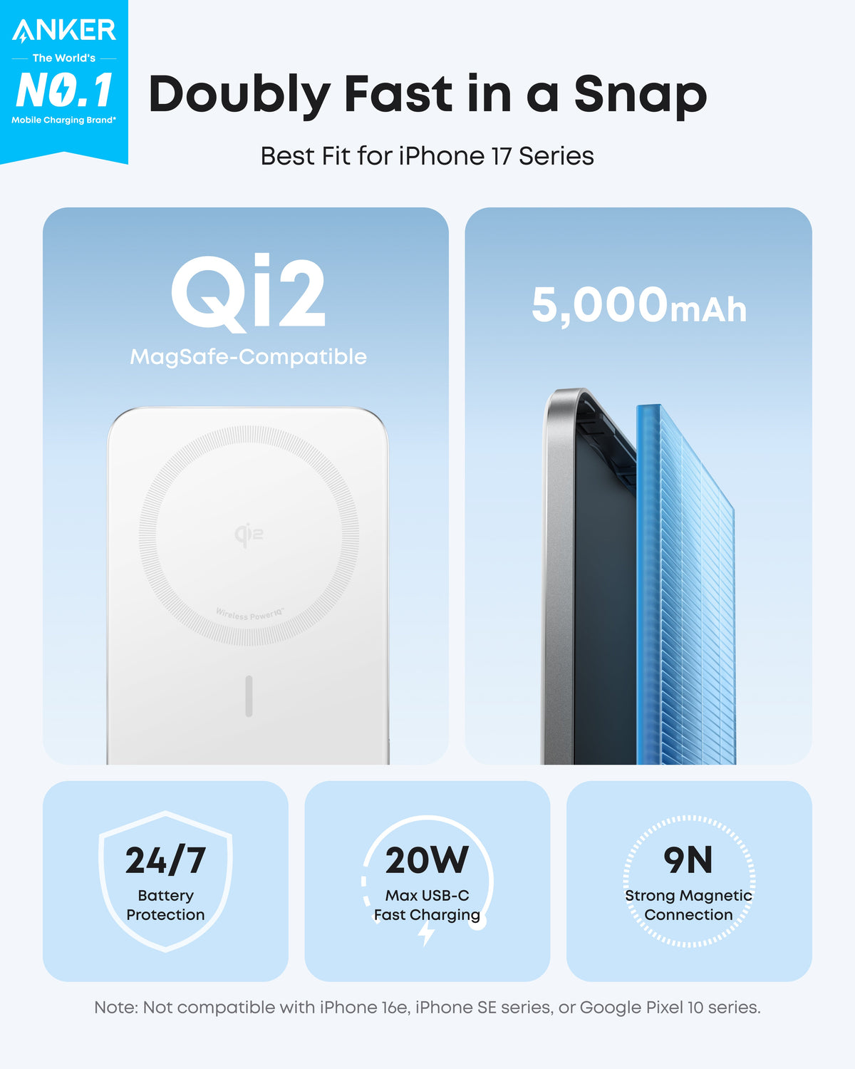 Anker Nano MagGo Power Bank 5K – Ultra-Slim Qi2 Charger