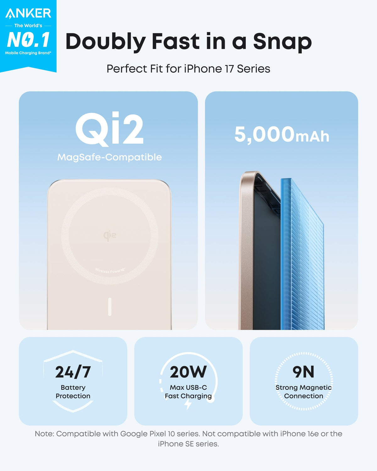 Anker Nano MagGo Power Bank 5K – Ultra-Slim Qi2 Charger