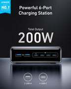 Anker Prime 200W GaN Charger – 6-Port Charging Station