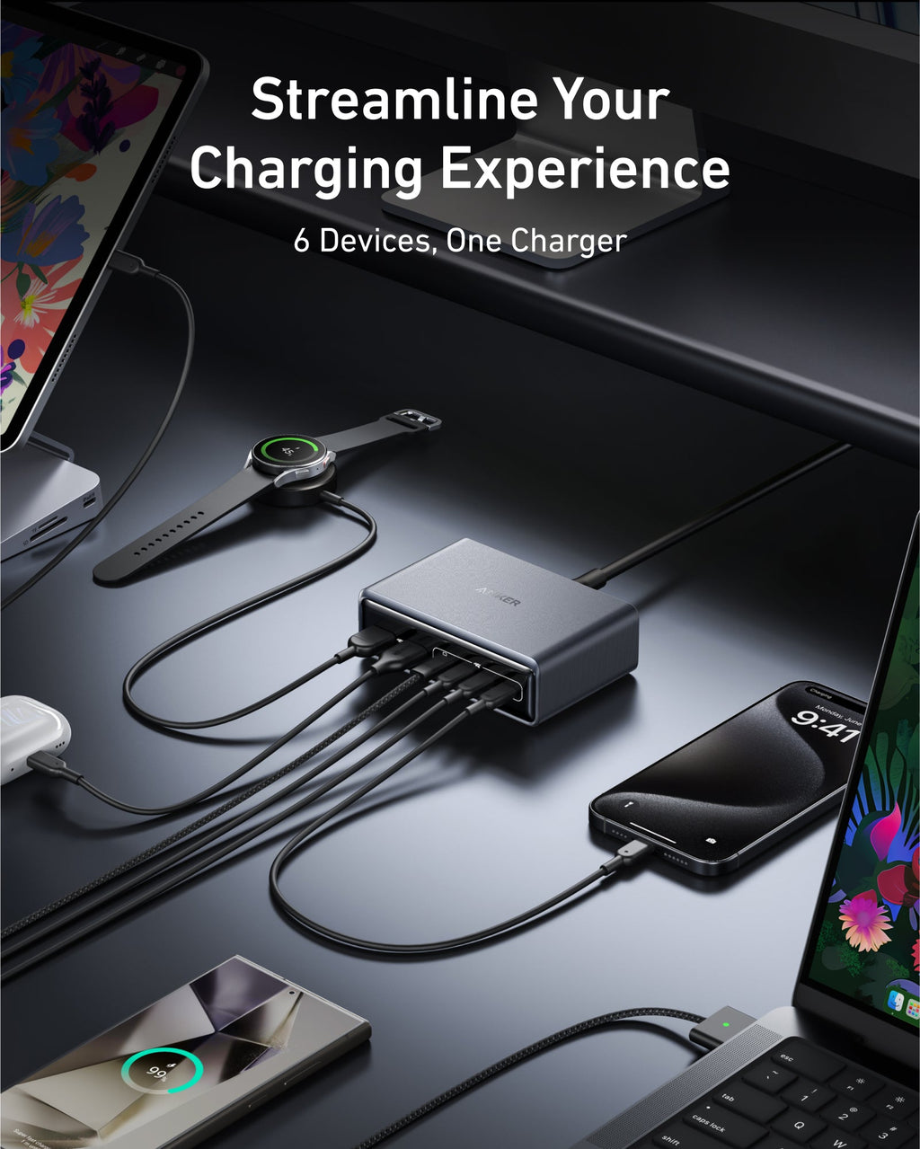 Anker Prime 200W GaN Charger – 6-Port Charging Station