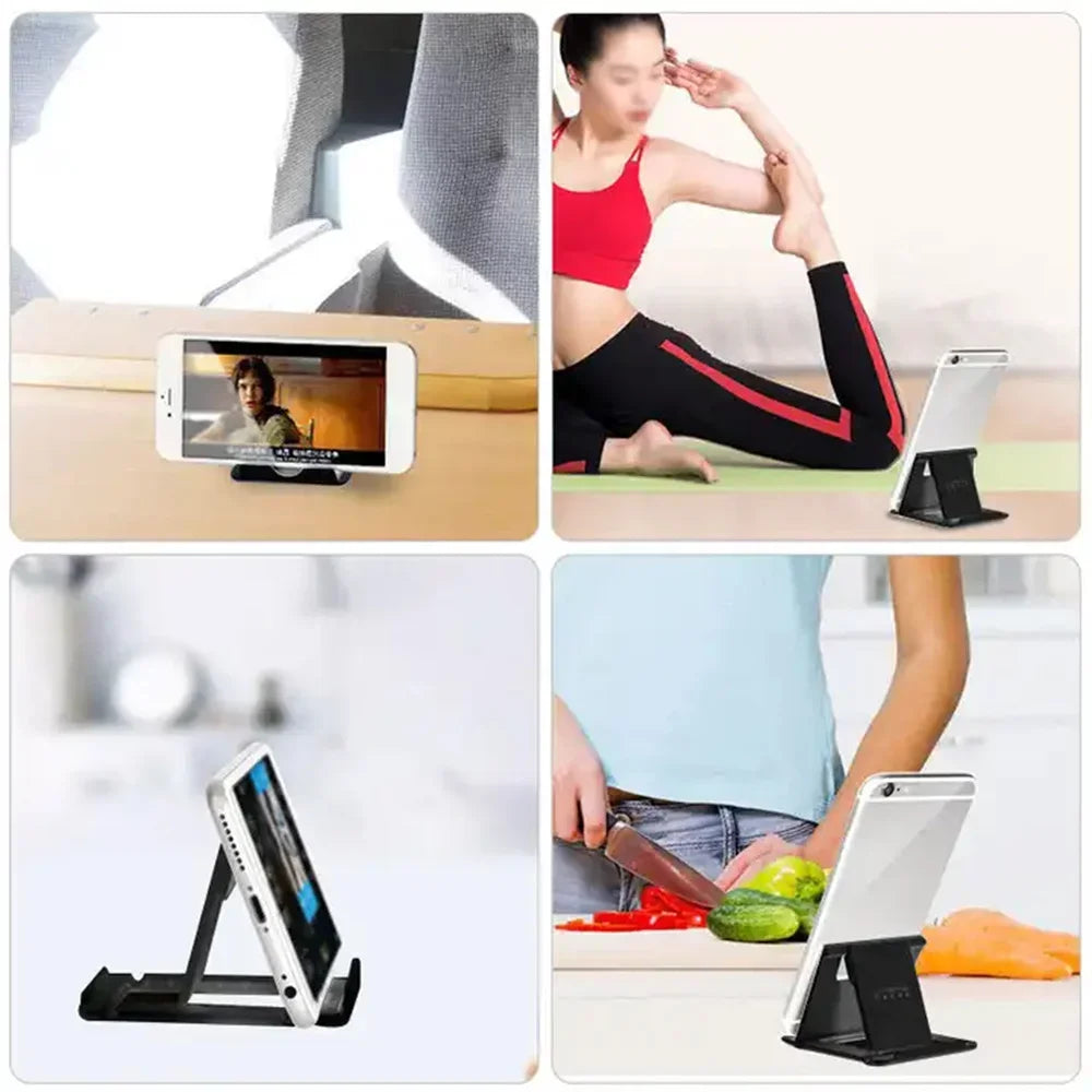 Soporte plegable para teléfono y tableta: soporte ajustable de escritorio
