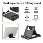 Soporte plegable para teléfono y tableta: soporte ajustable de escritorio