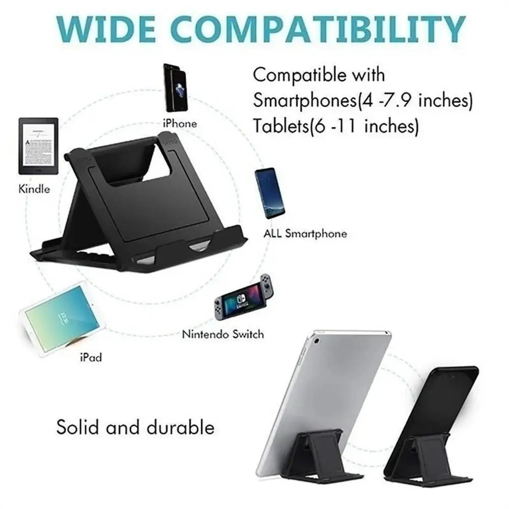 Soporte plegable para teléfono y tableta: soporte ajustable de escritorio