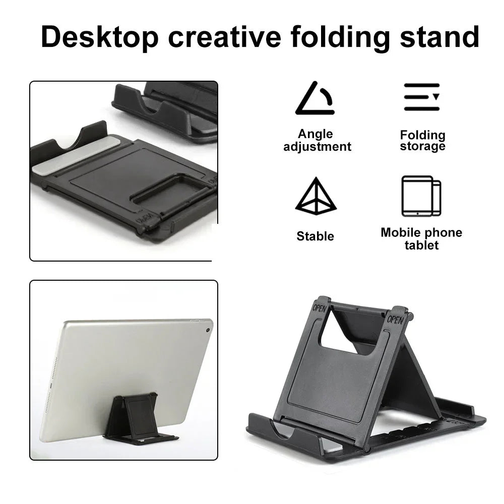 Soporte plegable para teléfono y tableta: soporte ajustable de escritorio