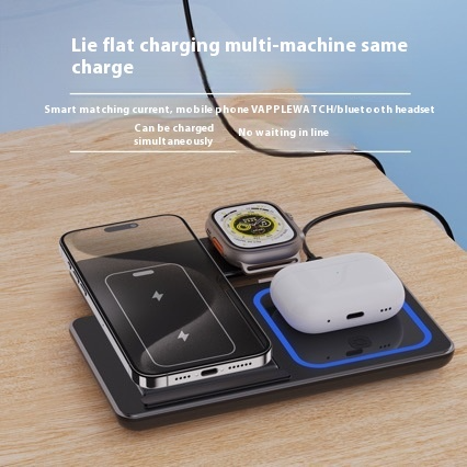 3-in-1 Foldable Wireless Charging Station with LED Light