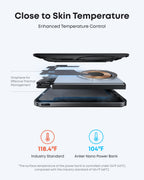Exploded view of the black Anker Nano MagGo 5K power bank showing its internal components.