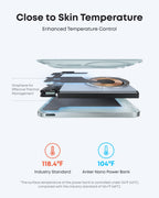Exploded view of the green Anker Nano MagGo 5K power bank showing its internal components.