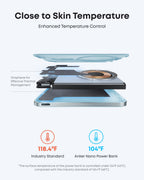 Exploded view of the light blue Anker Nano MagGo 5K power bank showing its internal components.