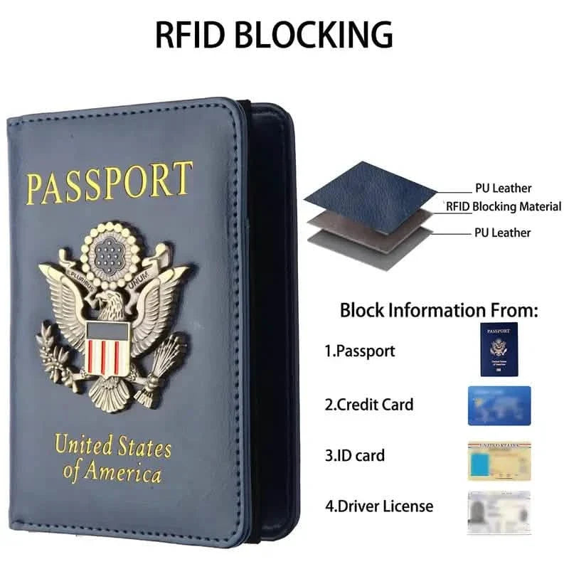 RFID Passport Holder with 3D Metal Badge